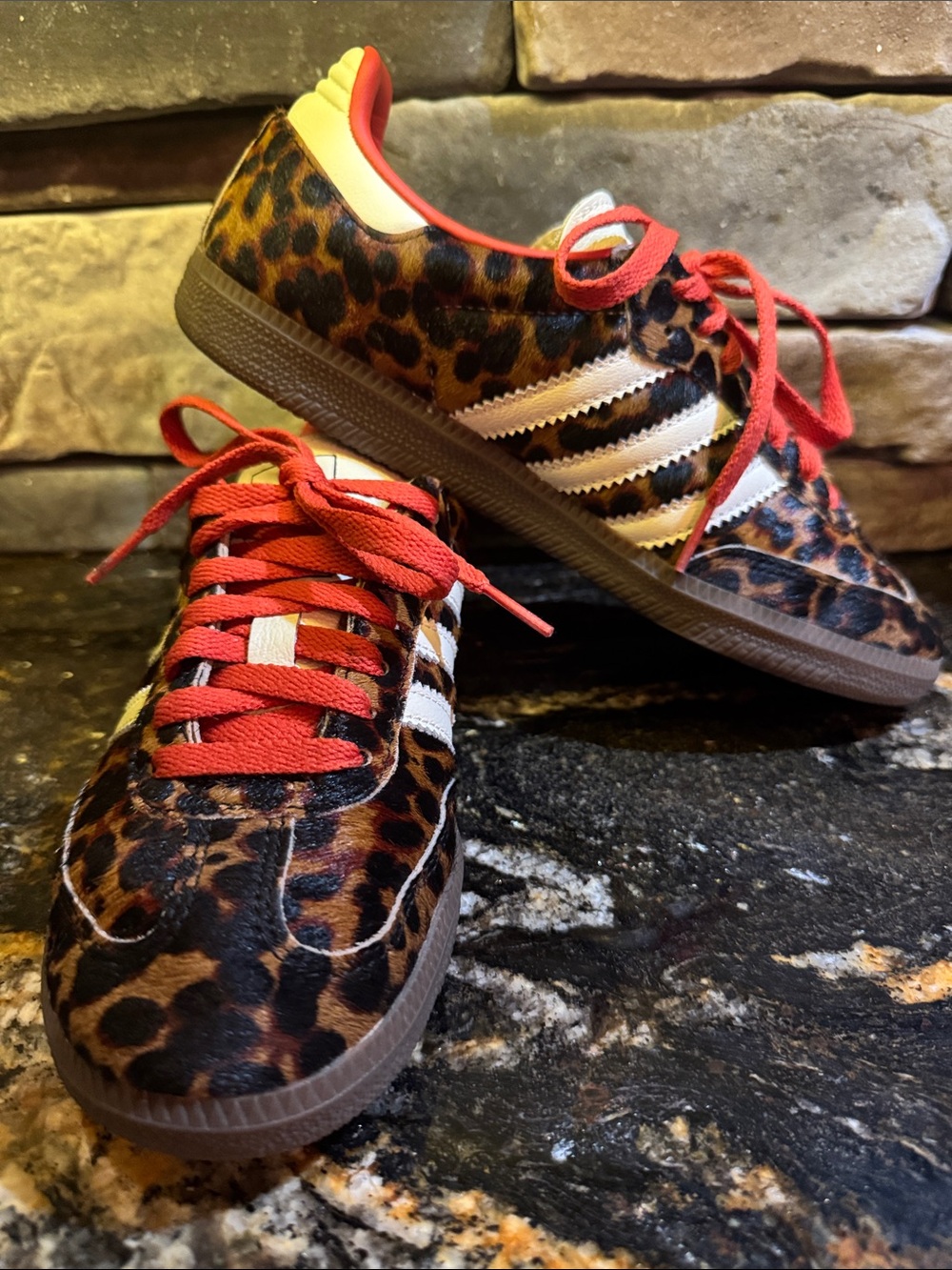 Adidas Leopard Print Gazelle-Style Women's Sneakers